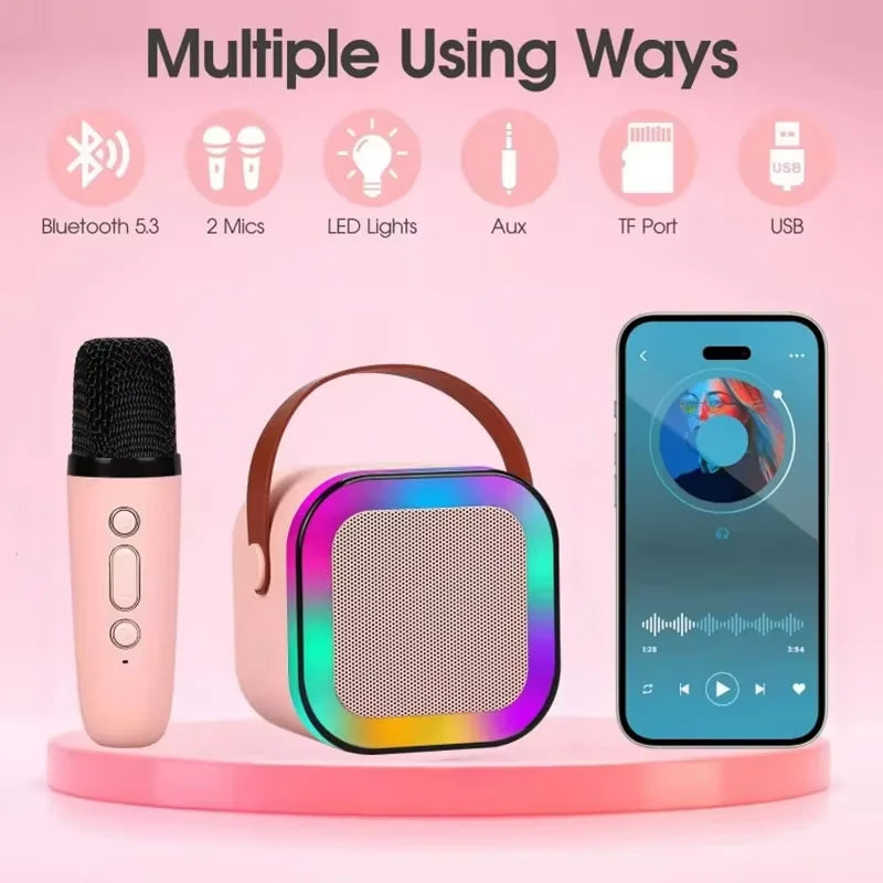 Microfone K12 2025 com áudio integrado, microfone de karaokê sem fio, áudio Bluetooth para canto em casa, diversão em família e KTV.