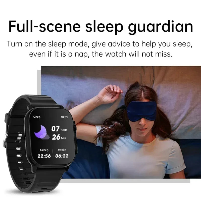 LAXASFIT T900Ultra Smartwatch Bluetooth Fala Smartwatch Alerta de Mensagens Monitor de Frequência Cardíaca Relógio Esportivo para Android iOS Homens Mulheres