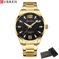 Relógios Masculinos da Marca CURREN com Ponteiros Luminosos, Elegantes, com Pulseira de Aço Inoxidável para Homens.