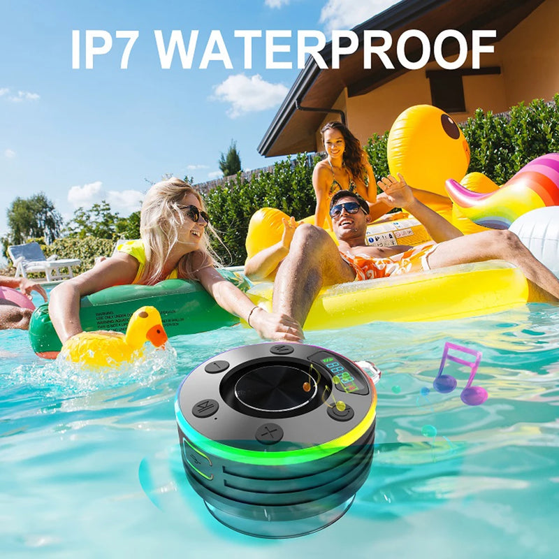Caixa de Som  Subwoofer IPX7 À Prova D'Água Sem Fio com Ventosa para Banheiro