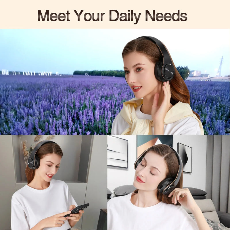 Fones de Ouvido Sem Fio Bluetooth Estéreo Masculinos com Microfone Embutido e Conector de 3,5 mm para Xiaomi Samsung iPhone