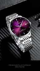 Relógio Masculino Esportivo de Luxo POEDAGAR à Prova D'Água Luminosa de Aço Inoxidável com Data para Homens, Relógio de Quartzo para Negócios