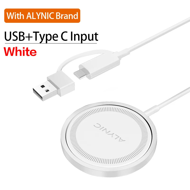 Carregador Sem Fio Magnético, Base de Carregamento Rápido para iPhone 16 15 14 13 12 Pro Max Airpods, Estação de Dock para Carregadores USB PD A