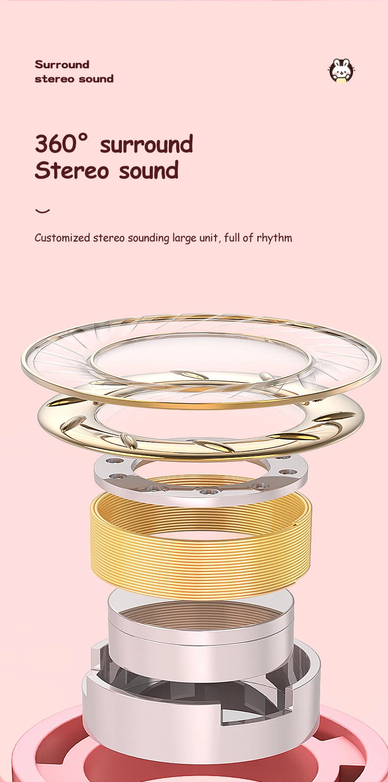 Fones de Ouvido Sem Fio Orelhas de Coelho com Microfone Fones de Ouvido Fofo para Meninas Fones de Ouvido Bluetooth para Crianças Fones de Ouvido para Jogos