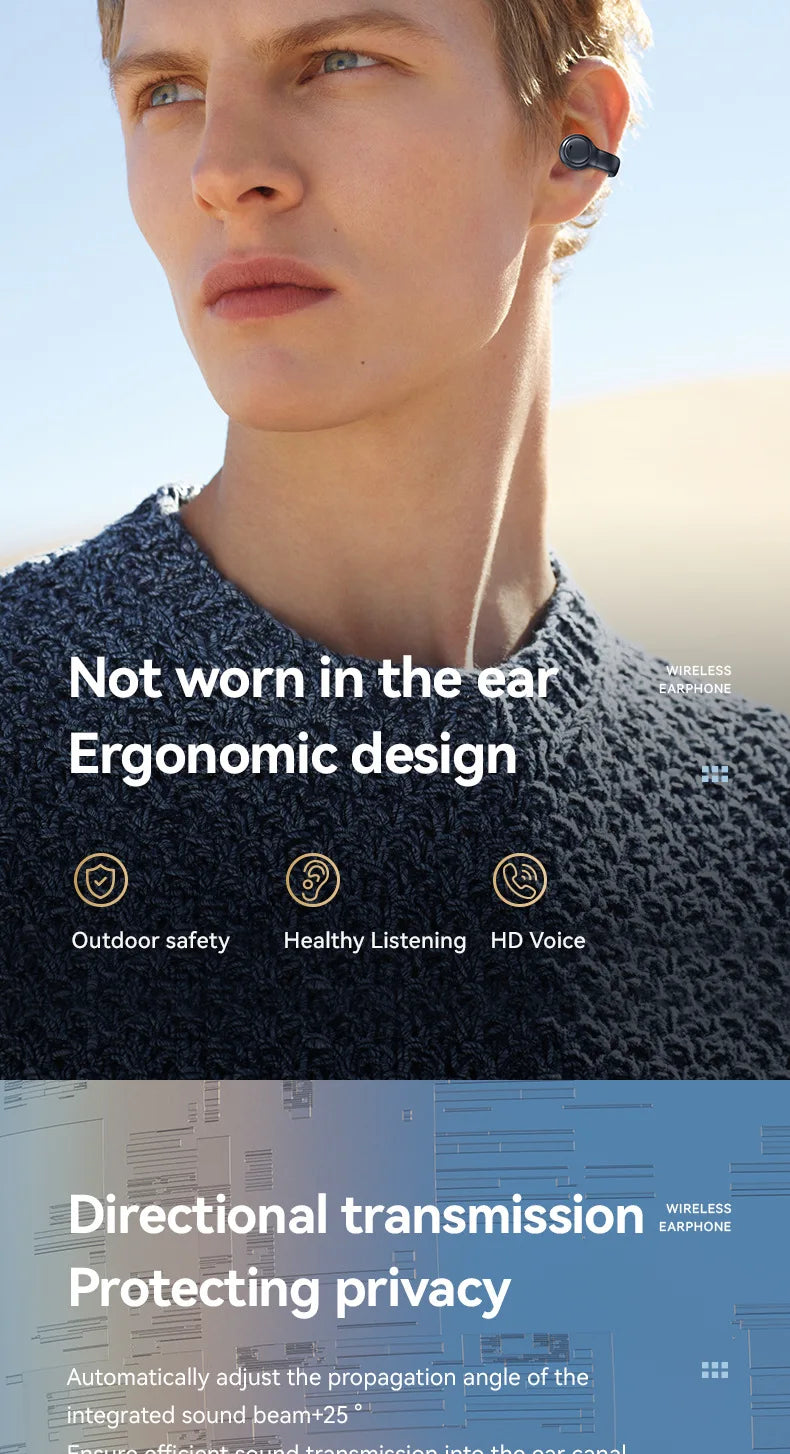 Fones de ouvido sem fio M47 originais Bluetooth, fones de ouvido de carregamento, fones de condução óssea, esportivos com microfone grátis