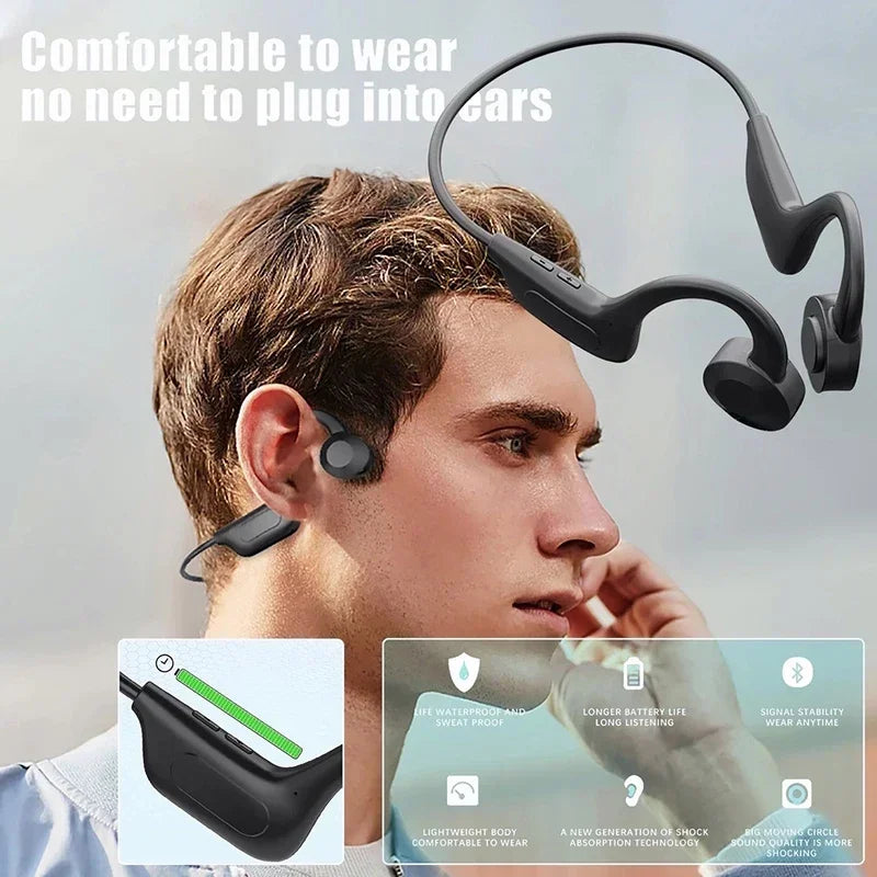 Fones de Ouvido para Natação Xiaomi com Condução Óssea Bluetooth 5.4 IPX8 À Prova d'Água Não Intra-auricular Sem Fio Plugável para Esportes Novos
