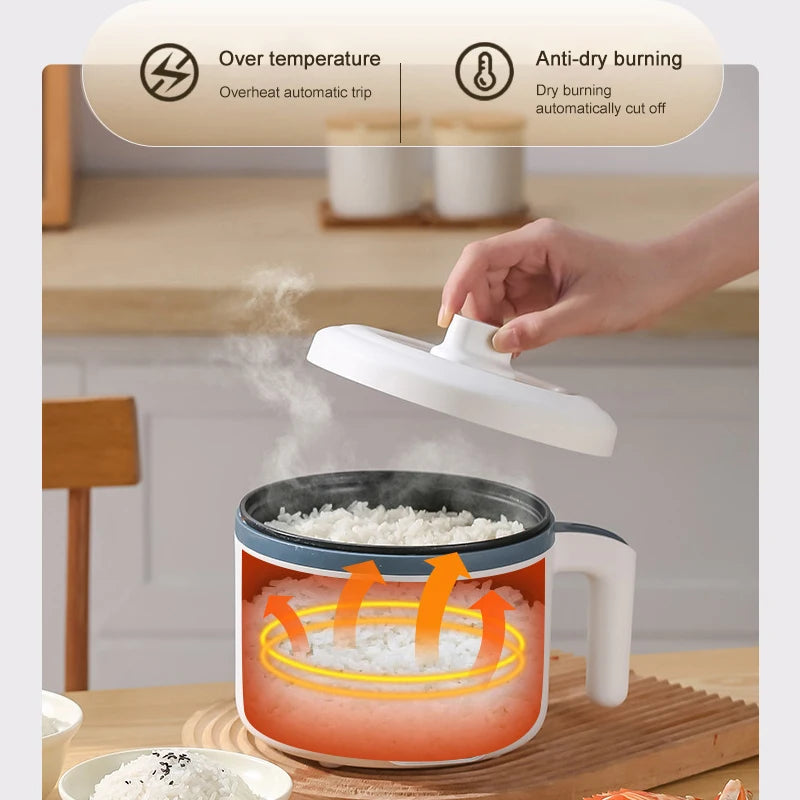 Mini Panela de Arroz Elétrica Inteligente Automática de Camada Simples e Dupla para Cozinhar em Casa para 1-2 Pessoas MultiPanela Panela de Arroz a Vapor