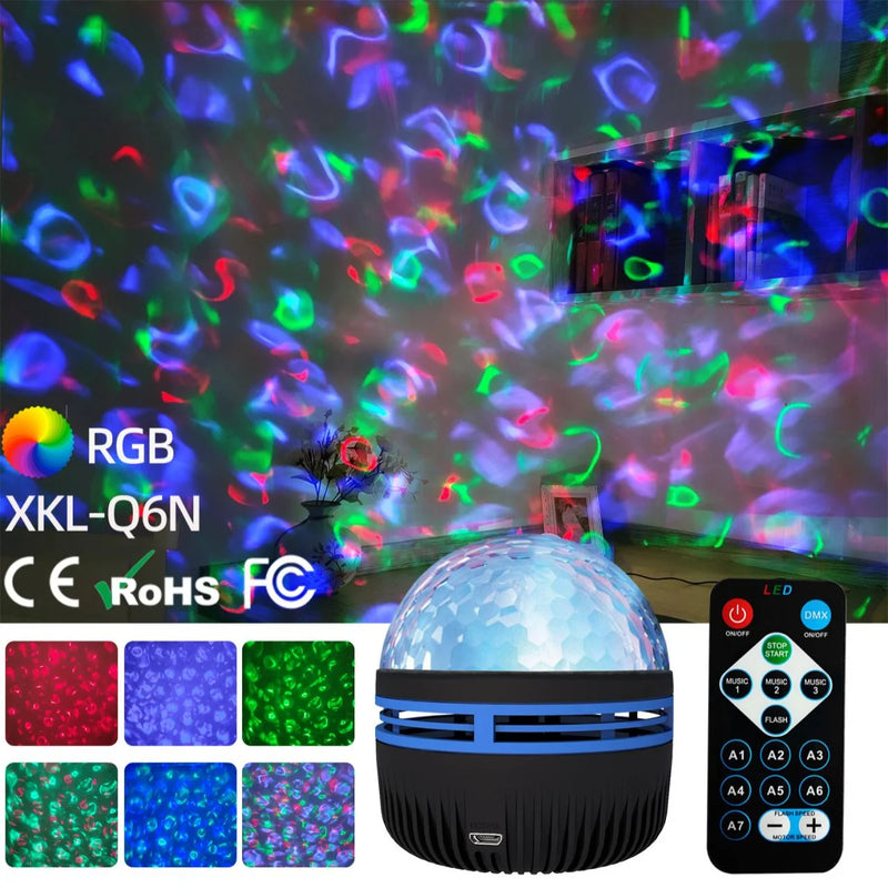 Projetor Galaxy USB Aurora 5V Luz Noturna 360° Rotativa, Luzes Coloridas GB com Controle Remoto para Decoração de Sala de Home Theater