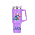 Copa Térmica de Café Lilo & Stitch com Canudo, Copo Térmico de Aço Inoxidável Isolado a Vácuo de 40oz para Bebidas Geladas, Copo de Viagem para Uso Externo