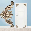 4pcs Wood Applique Carved Corner Onlay Furniture Mouldings Decal DIY For Frame Wall Door Cabinets Beige Decoration Crafts