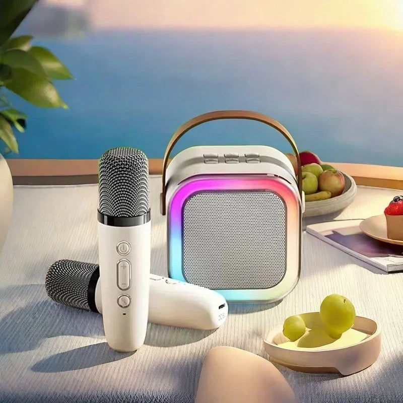 Microfone K12 2025 com áudio integrado, microfone de karaokê sem fio, áudio Bluetooth para canto em casa, diversão em família e KTV.