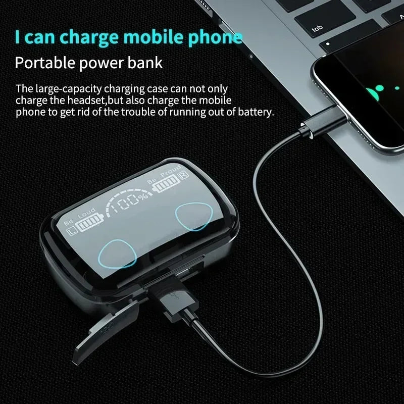 Fones de Ouvido M10 Originais Bluetooth Sem Fio Earpods Esportivos Estéreo Cancela Ruído Fones de Ouvido com Microfone Caixa de Som Gamer